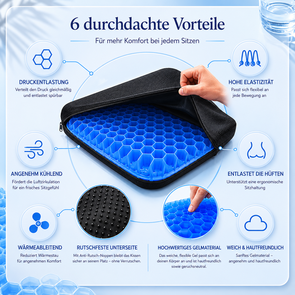 RelaxGel Sitzkissen mit Hülle